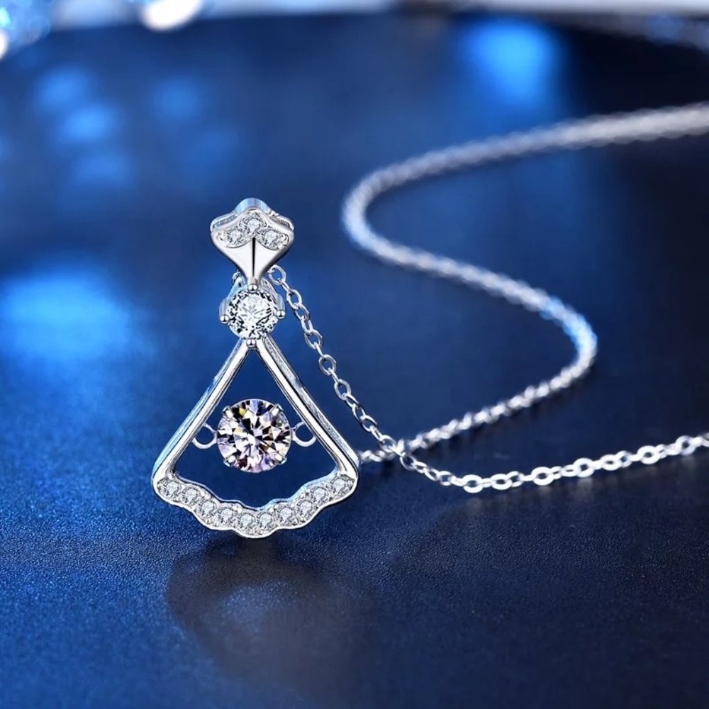 1/2ct. t.w. Diamond Dancing Necklace - Picture 4 of 13
